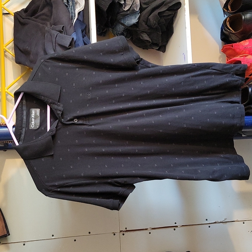 Calvin KleinMonogram Logo Printed Polo Shirt